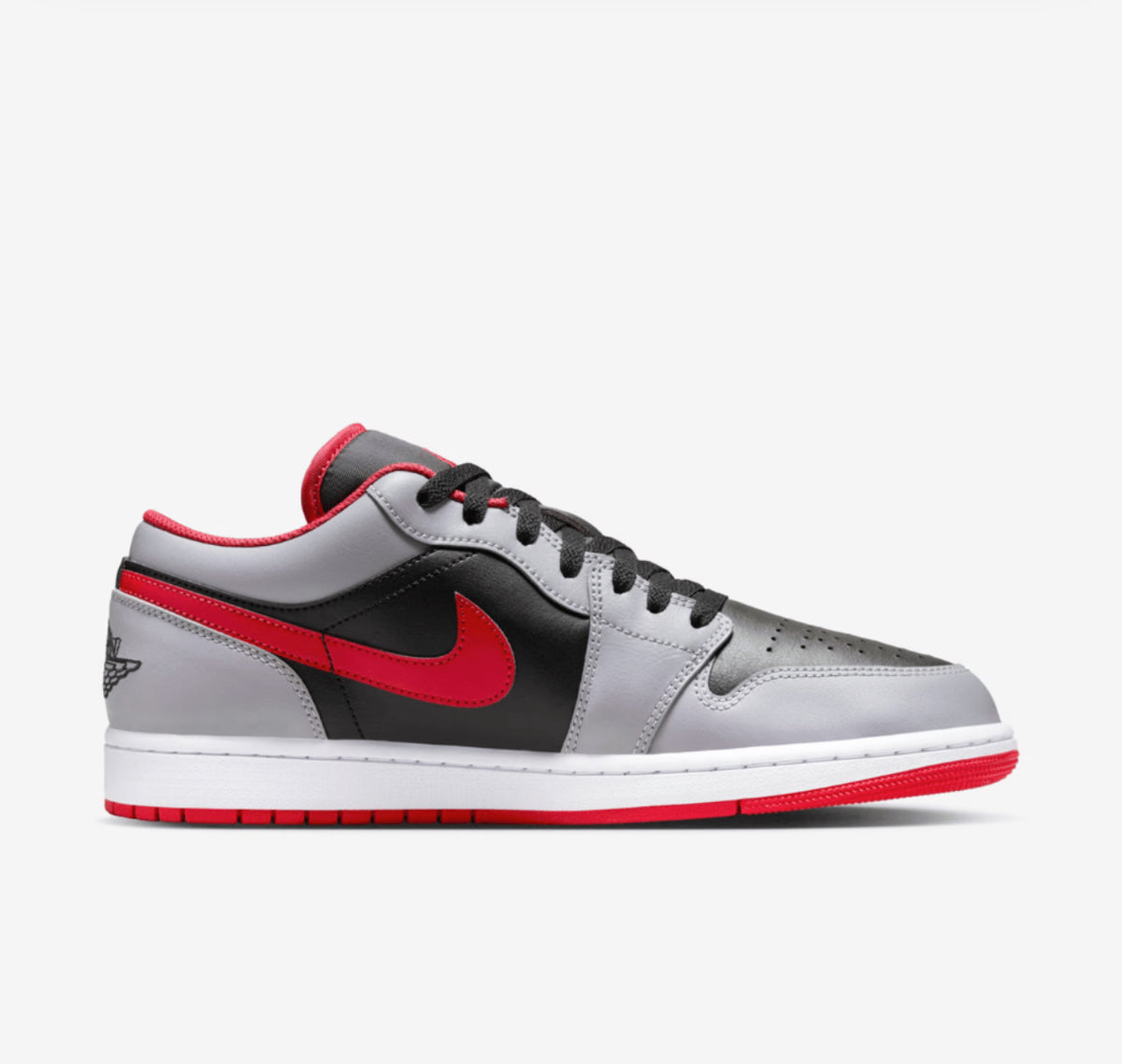 Air Jordan 1 Low Black Light Smoke Grey Gym Red