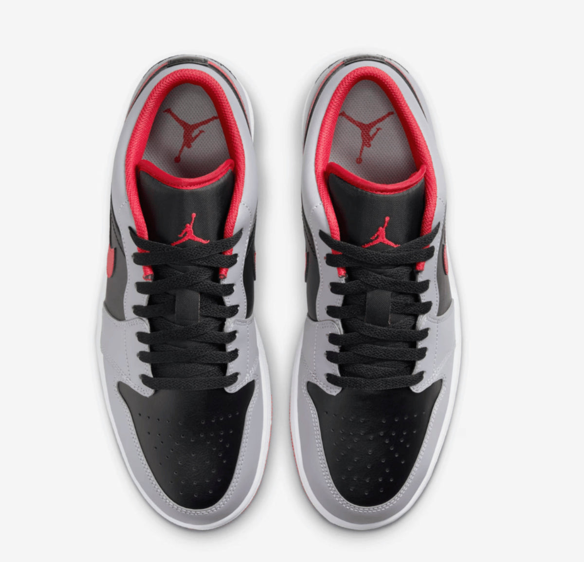 Air Jordan 1 Low Black Light Smoke Grey Gym Red